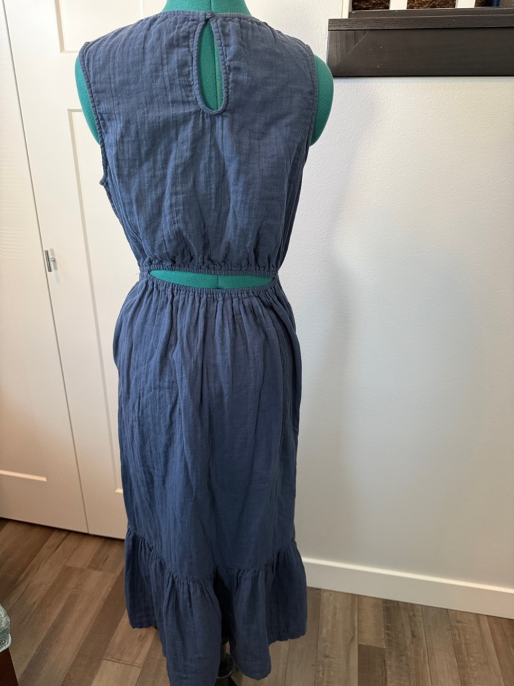 Pact Navy Sleeveless Midi Dress with Gathered Waist - Picture 5 of 5